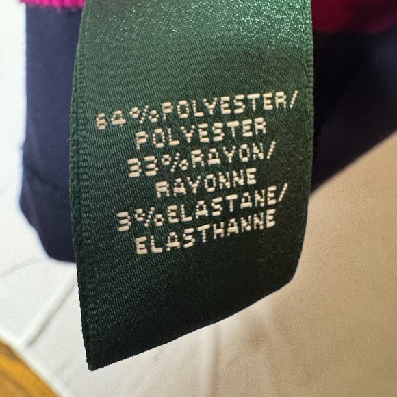 Lauren Ralph Lauren Fuchsia Navy Colorblock Sheath Dress Sleeveless Office Siren - Picture 6 of 7